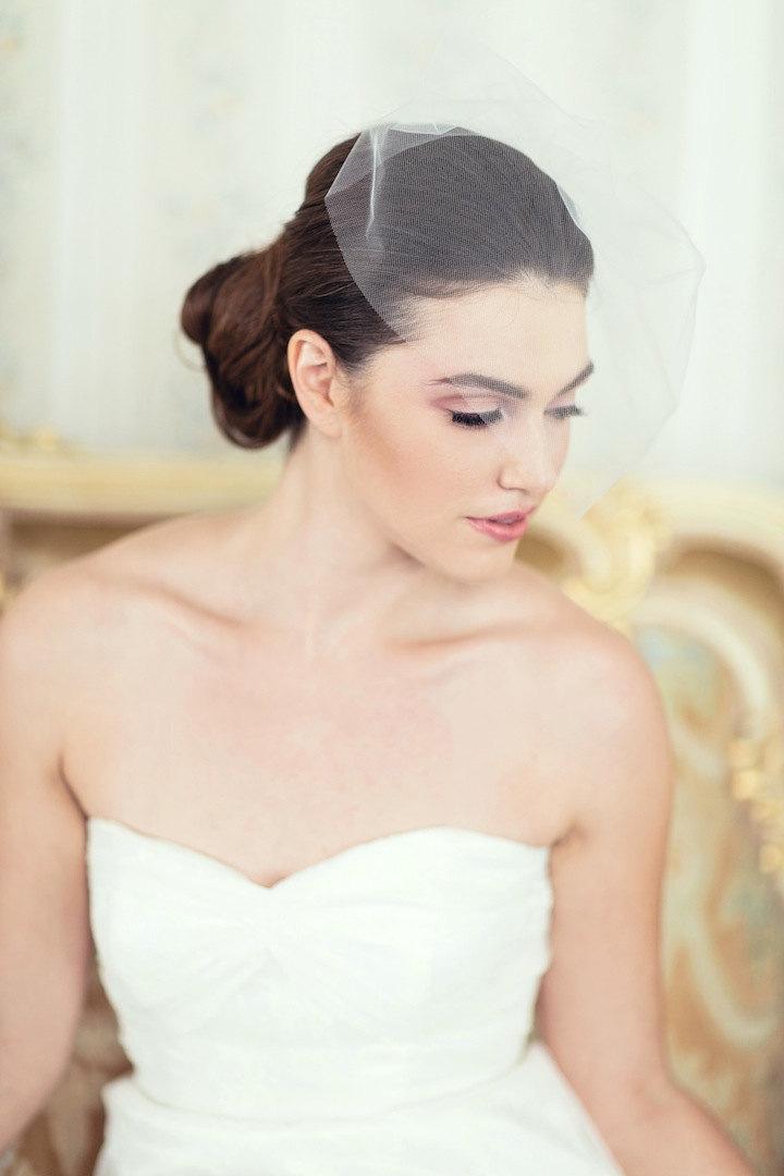 زفاف - Ready to Wear, Bridal Blusher Style Illusion tulle Birdcage Veil, Bridal Veil, Blusher Veil, Ready to Ship