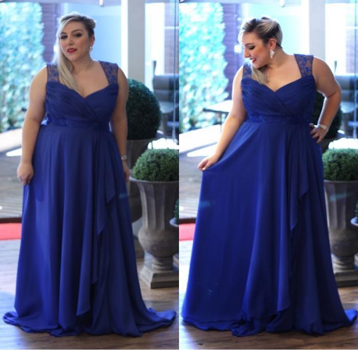 Свадьба - 2016 Plus Size Lace Evening Dresses Chiffon Sheer A Line Spaghetti Hollow Back Sleeveless Formal Ball Gowns Dresses Party Mother Dress Online with $91.11/Piece on Hjklp88's Store 