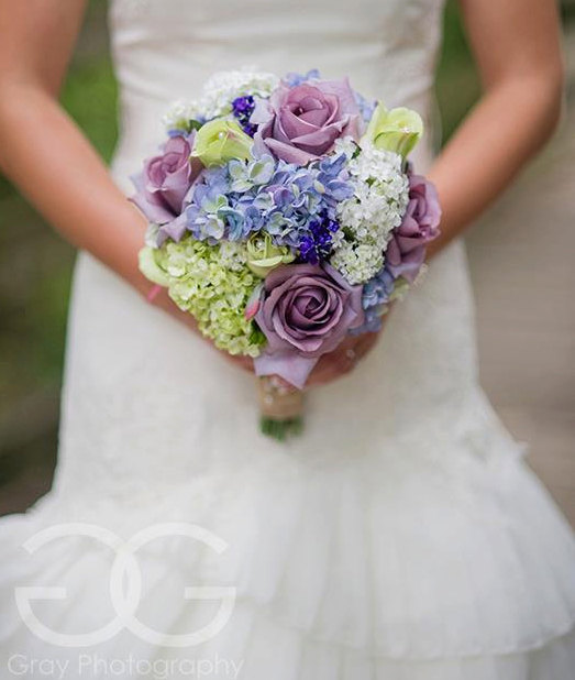 زفاف - Garden Wedding Bouquet Lavender Rose Hydrangea Shabby Chic Wedding Bouquet with Burlap
