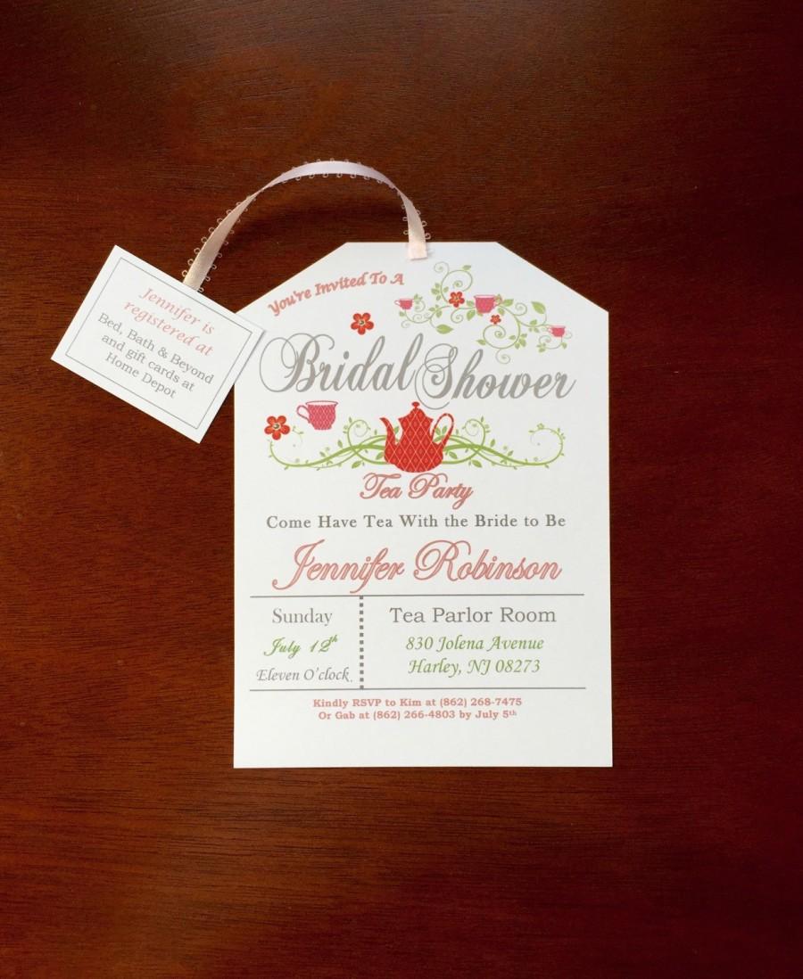 Свадьба - Tea Party Bridal Shower Invitation (style#2)