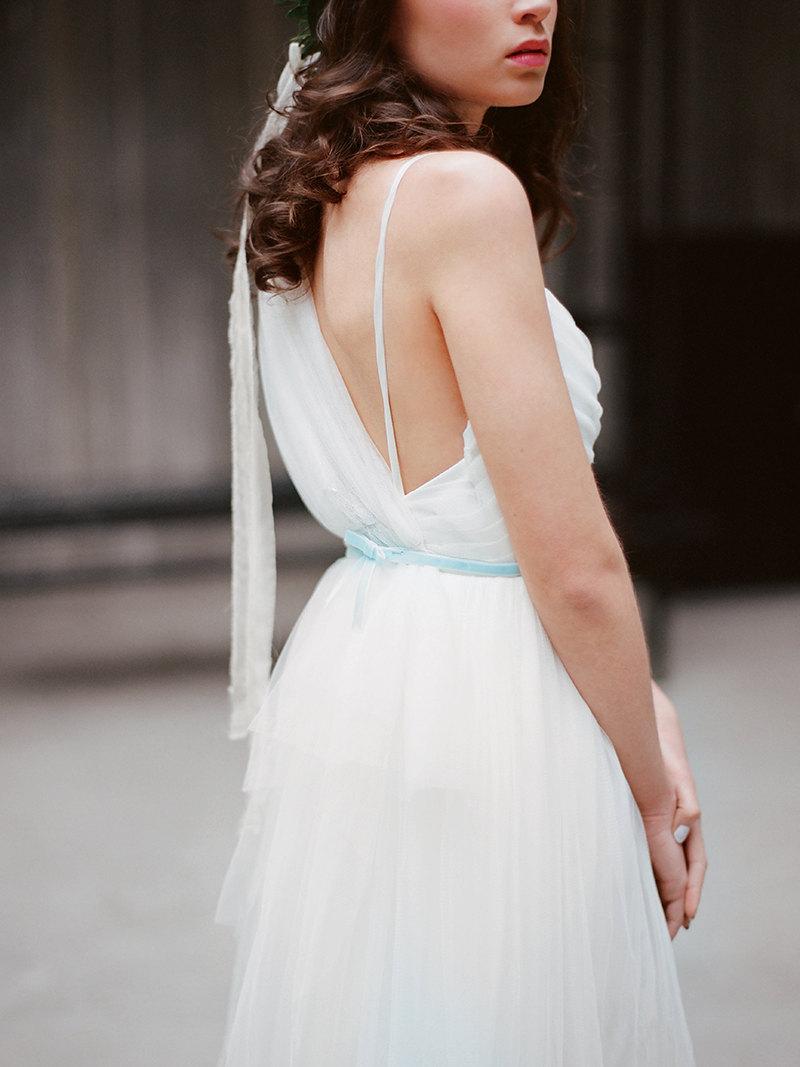 زفاف - Anna // Romantic tulle gown - Asymmetrical tulle wedding dress - A line wedding dress