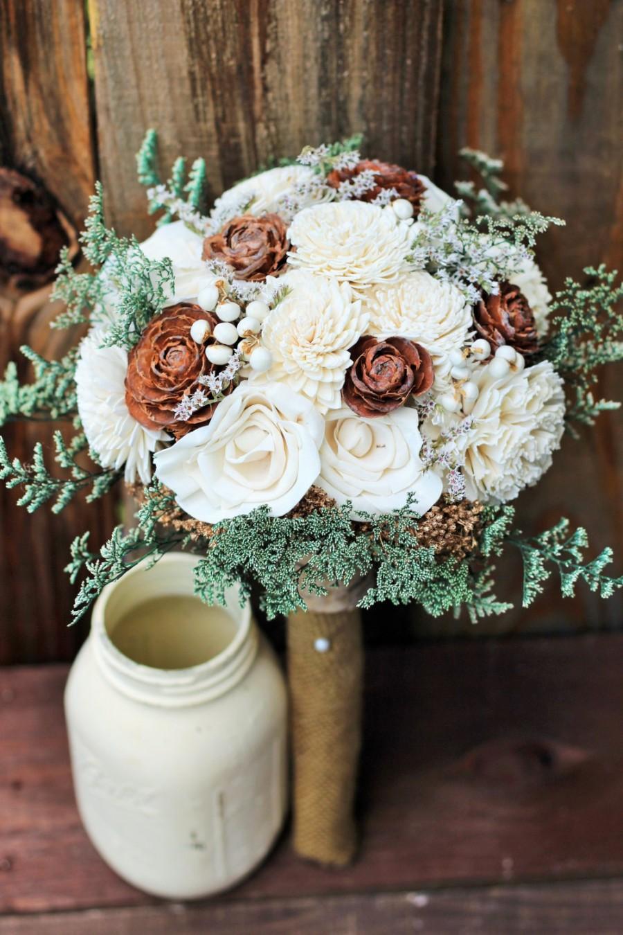 Hochzeit - Winter wedding, Wedding bouquet, Sola bouquet, wedding bouquet, cream bouquet