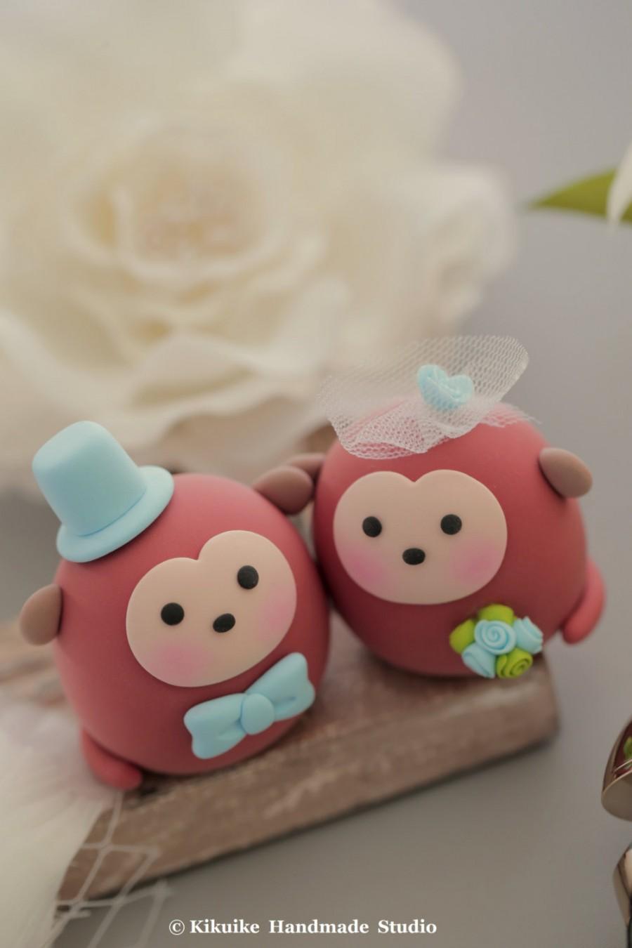 Wedding - Monkey  wedding cake topper