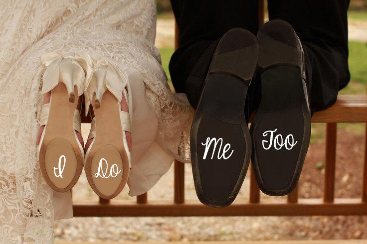 Hochzeit - I Do and Me Too Wedding Shoe Decal Set