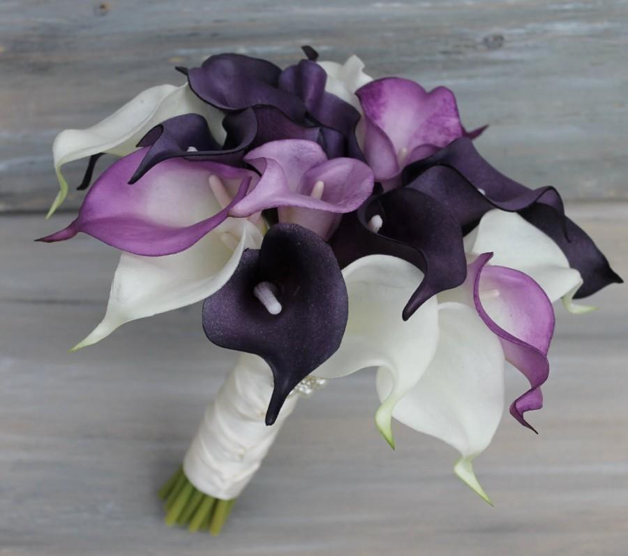 زفاف - Wedding Bouquet, Purple Calla Lily Bouquet, Real Touch Purple Calla Lily, Bridal Bouquet, Wedding  Accessories, Bouquets,  Weddings