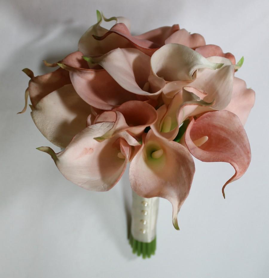 Свадьба - Real Touch Pink Calla Lilly, Bridal Accessories, Bouquets, Women,Weddings, Wedding Hand Dyed Calla Lilly Bouquet- Made to Order