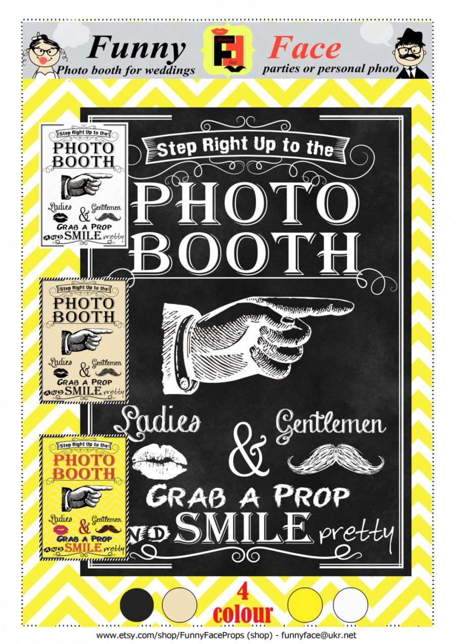 Свадьба - INSTANT DOWNLOAD - DIY Printable Photo Booth Sign Vintage Wedding photobooth board  post party prop 2 size