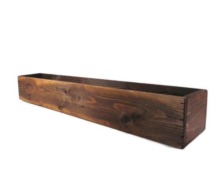 Wedding - Long Centerpiece Box For Rustic Wedding Decor - Reclaimed Wood Look- 24in Fence Box