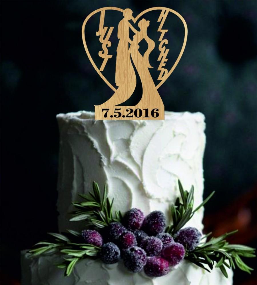 Wedding - Rustic Wedding Cake Topper, Silhouette Wedding Cake Topper, Personalized Custom Wedding Cake topper, Wedding Cake topper, Bride and Groom
