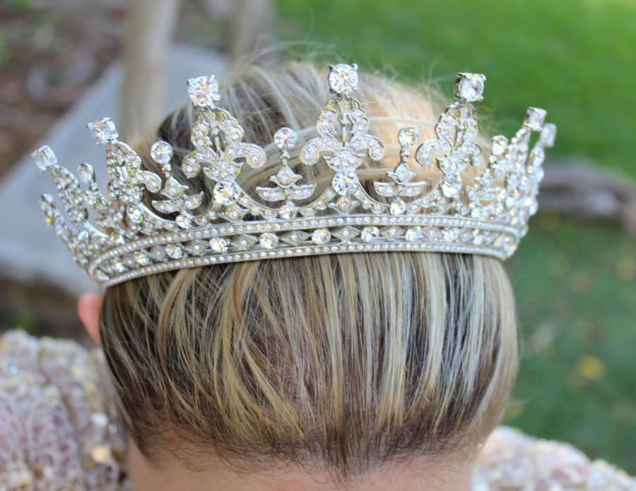 Свадьба - Bridal Tiara - QUEEN MARY,Royal Bridal Tiara, Crystal Wedding Crown, Rhinestone Tiara, Wedding Tiara, Diamante Crown,Swarovski Crystal Tiara