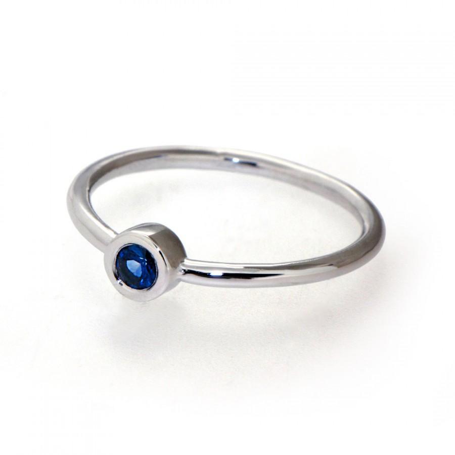 زفاف - DeLight Sapphire Engagement Ring,  Blue Sapphire Ring, 14K White Gold ring, Solitaire Ring, Gold Sapphire Ring,  Italian Fine Jewelry,