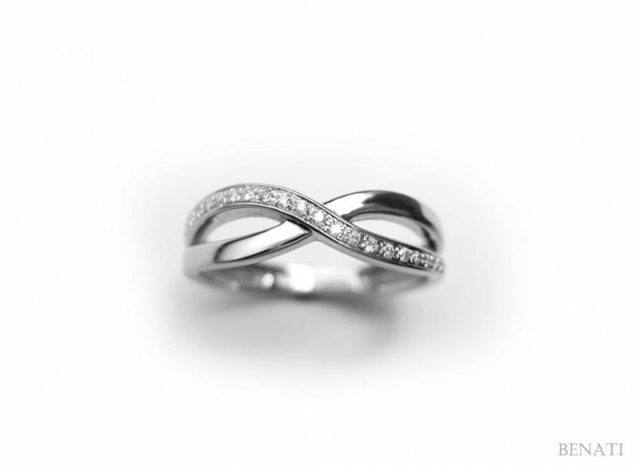 Wedding - Diamond Infinity Knot Ring, Diamond Infinity Ring, White Gold Infinity Ring, Gold Infinity Diamond Ring, Infinity Engagement Ring Love Knot