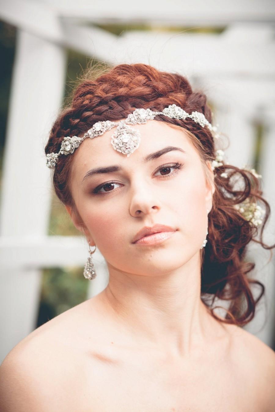 زفاف - Silver Crystal Bridal Crown 