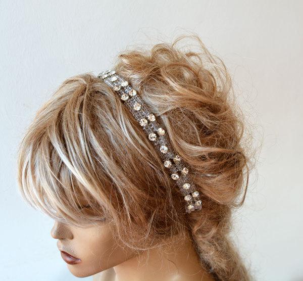 Hochzeit - Bridal Headband,  Rhinestone Crystal Headband, Wedding Headband, Bridal Headpiece, Wedding Hair Accessories