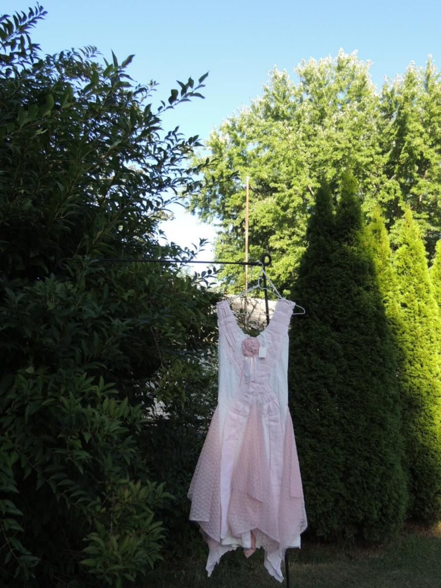 Wedding - Sale / Sm/M Bohemian Dress / Upcycled Clothing / Prom Boho Dress /  Corset Back / Eco Dress /   Boho Dress /  Tattered Dress