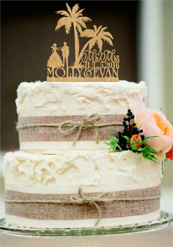 Hochzeit - Rustic Cake Topper,Beach Wedding Cake Topper,Bride and Groom Cake Topper,Funny Cake Topper,Custom Tree Cake Topper,Mr and Mrs cake topper