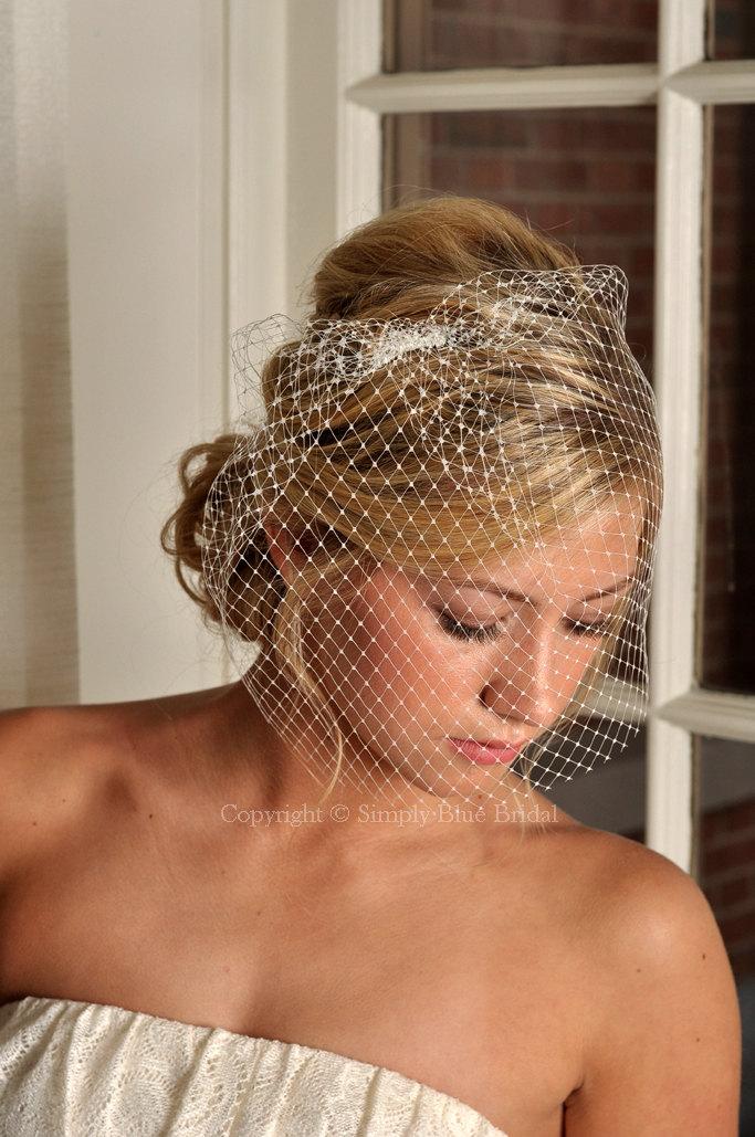 Mariage - Birdcage Veil - Classic Russian Net Birdcage - Ivory, White or Black