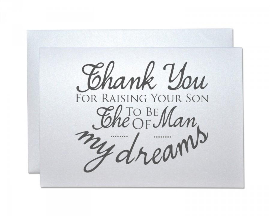 Mariage - Wedding thank you card from bride groom to new inlaws future parents thank you for raising your son daughter to be the man woman my dreams