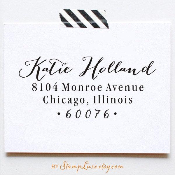 Wedding - Return Address Stamp, Calligraphy Address Stamp, Self Inking Address Stamp, Housewarming Gift (119)