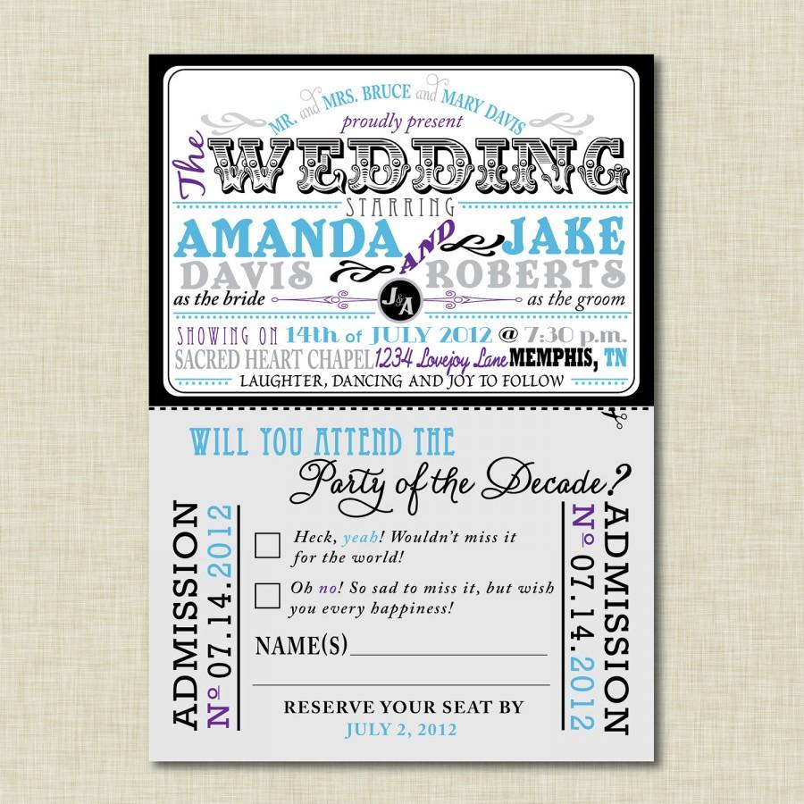 زفاف - The Amanda Modern Movie Poster Wedding Invitation Suite