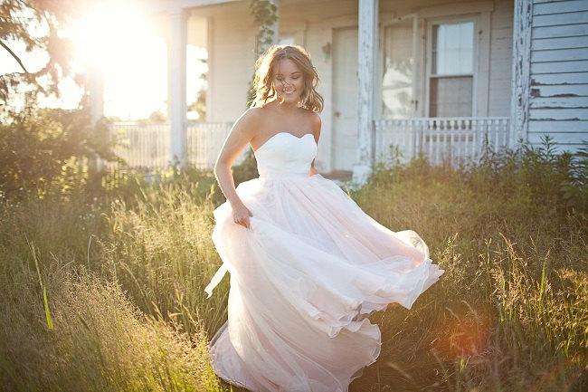 زفاف - blush chiffon tulle wedding skirt-made to order in your size