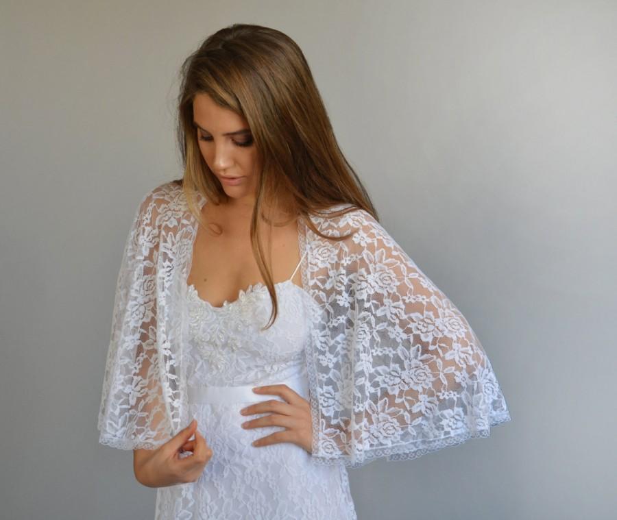 Mariage - Lace wedding dress, lace train wedding dress, lace cape and embroidery wedding dress