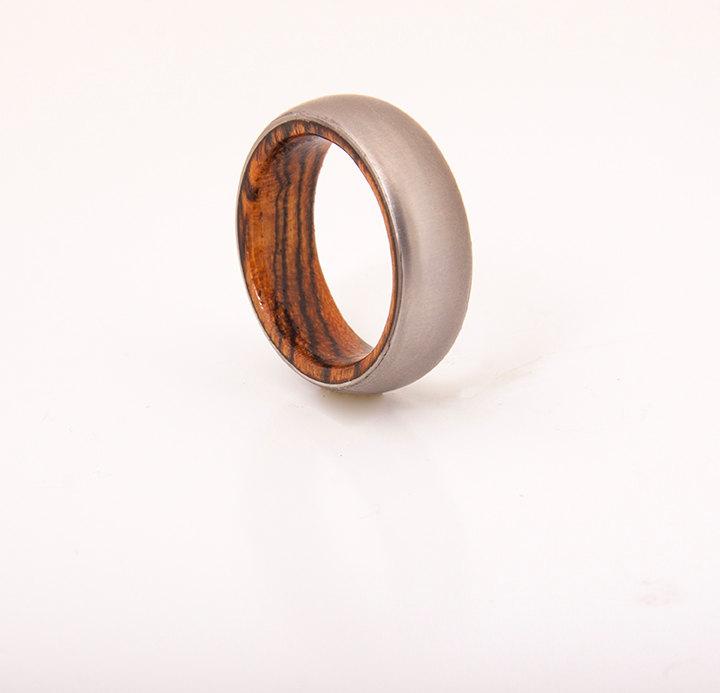 زفاف - bocote wood ring titanium wedding band wooden ring