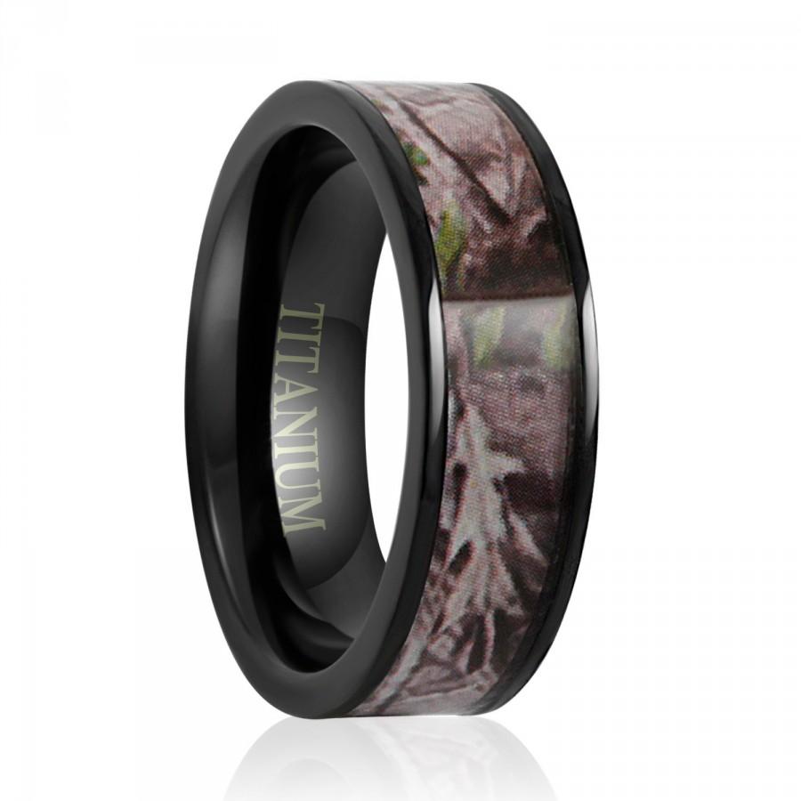 Свадьба - Titanium Wedding Band, Titanium Ring,Titanium Engagement Ring, 7MM,Camouflage Wedding Band,Camo Ring Black Titanium Ring,Men,Women.