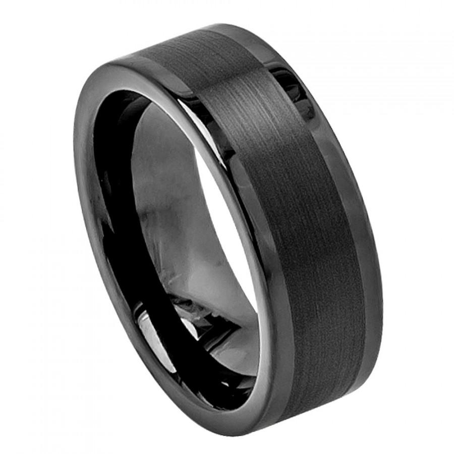 Wedding - Tungsten Wedding Band, men's rings, wedding rings mens ring Black Tungsten Ring, men's jewelry, men's bands, trendy men's rings