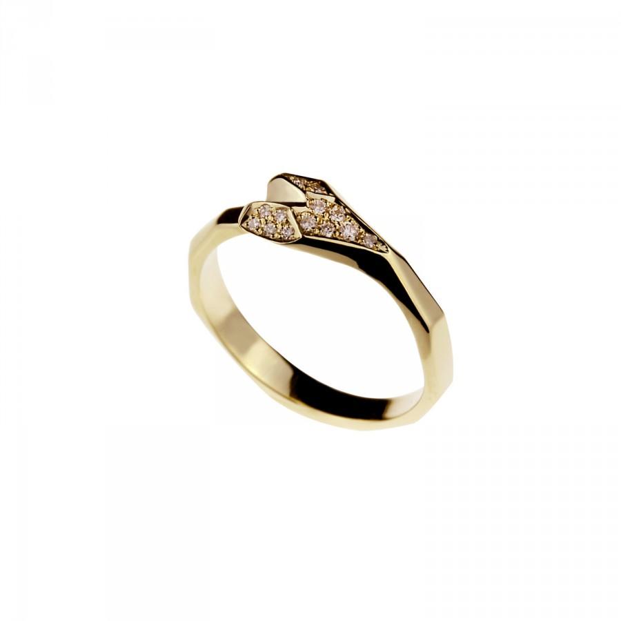 Wedding - Unique 14kt gold engagement ring , Diamonds 14Kt Gold Ring RG-1056