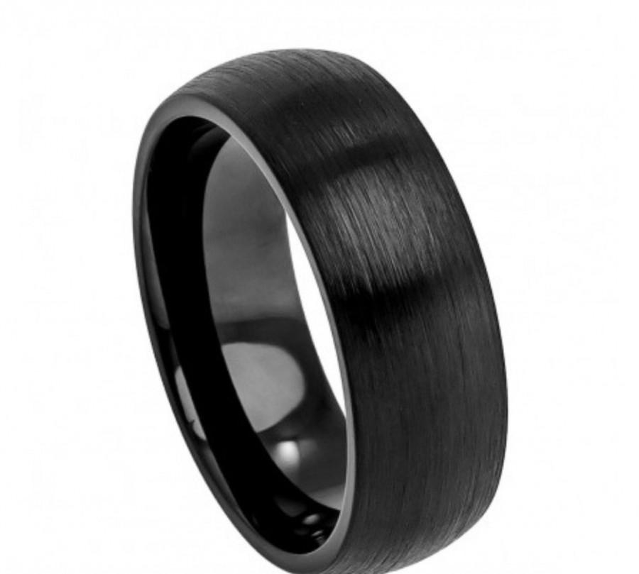 Dark tungsten wedding rings