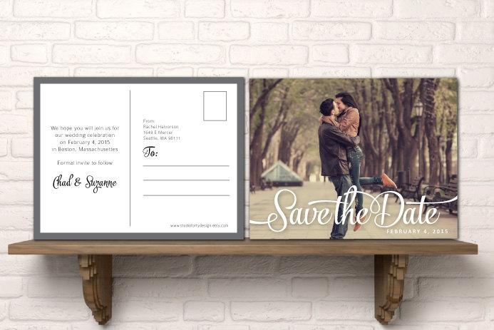 Mariage - Embrace Vintage Photo Save-the-Date Postcard