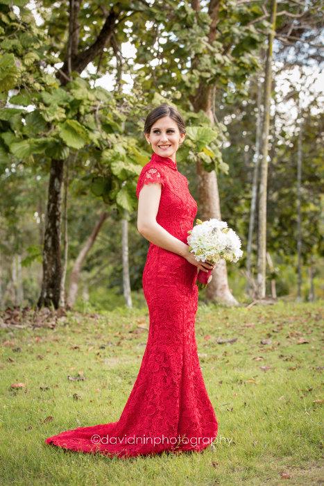 Mariage - Big Discount 25%OFF Mermaid Wedding Dress Lace with Train,Red Lace Cheongsam Gown,Lace Chinese Dress,Bridal Wedding Party Dress,Bridal Prom
