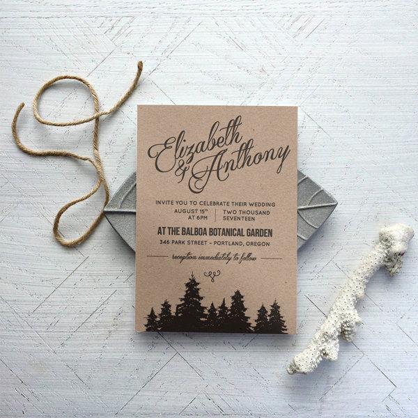 Свадьба - Rustic Wedding Invitation Template - CAMBRIA - INSTANT DOWNLOAD - Edit Yourself in Word or Pages