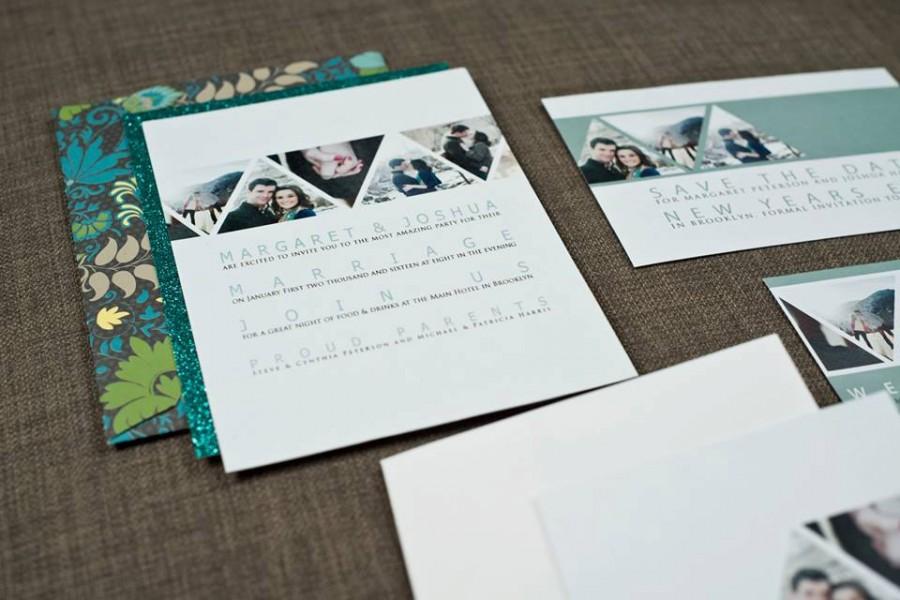 Свадьба - Triangle Photos, a printable wedding invitation