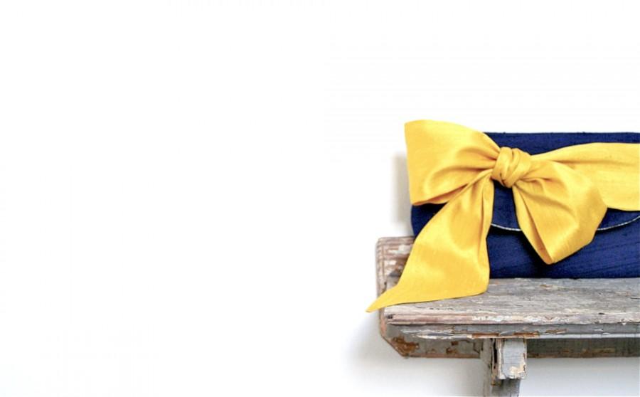 Свадьба - Navy blue wedding clutch, bridesmaid purses, wedding gifts, nautical beach wedding