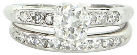 Hochzeit - Vintage Precious & Rare Pieces Diamond Wedding Ring Set, S/2