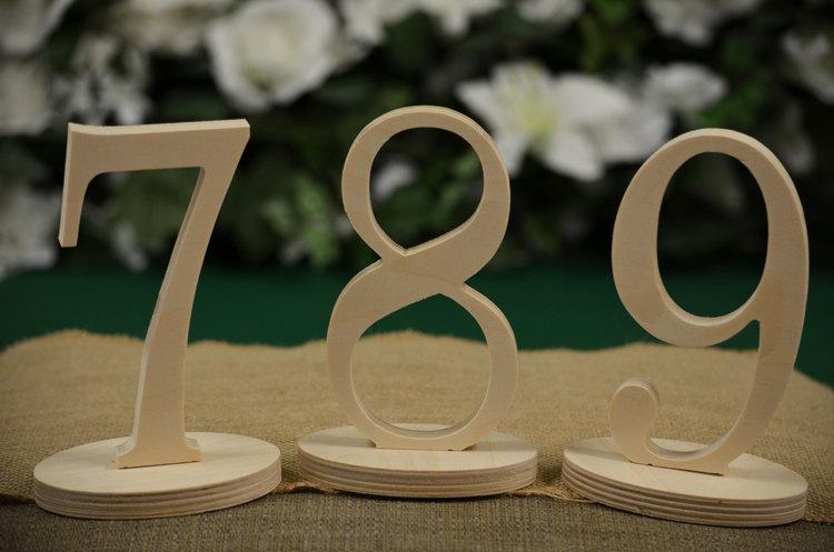 FREESTANDING table numbers WEDDING signs WOOD table decor Sets from 1 to 30 