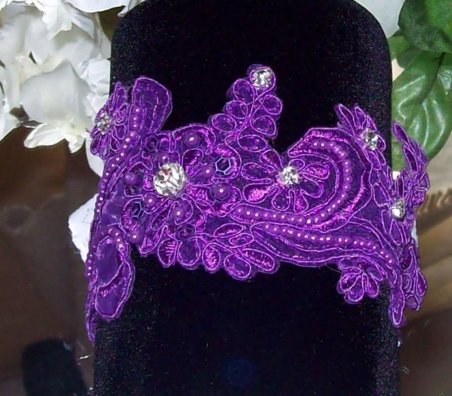 Mariage - Purple Garter,Wedding Garter,Lace Garter,Rhinestone Garter,Purple Wedding,Lace Garter,Plus Size Garter,Purple Garter Set,Plus Size Bride