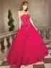 Mariage - Sheath Scoop Tulle Floor-Length Two Piece Prom Dress with Beading