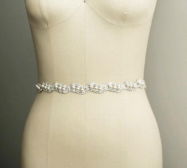 زفاف - ELIZABETH - Wedding Dress Belt, Bridal Gown Sash, Rhinestone Crystal Sash Belt, Bridal Headband, Rhinestone headband