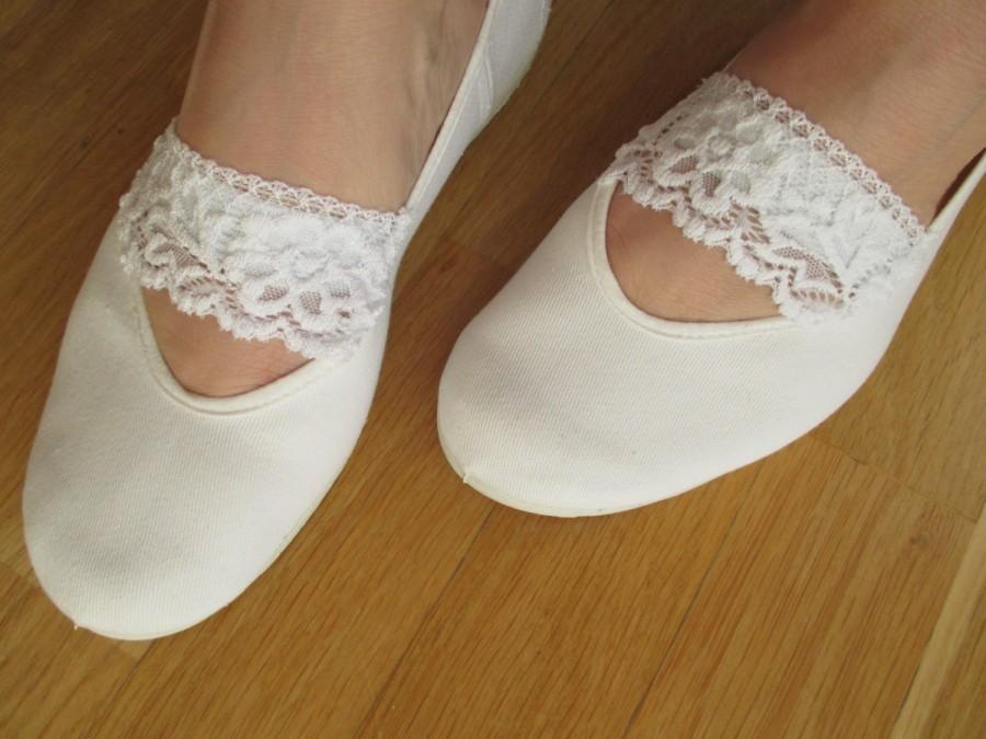 Mariage - wedding shoes woman wedding shoes girls shoes mary jane shoes white cotton romantic wedding ballet flats bridal shoes summer dress shoes