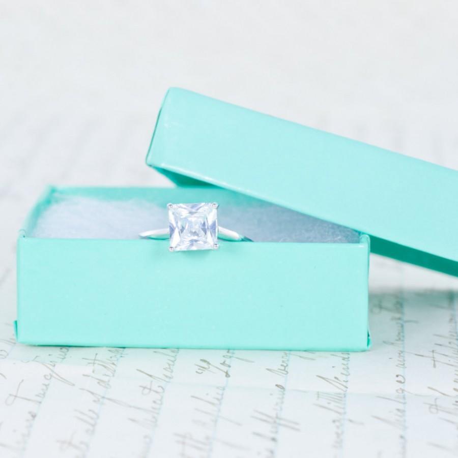 زفاف - SALE - Princess Cut Ring - Solitaire Engagement Ring -  Wedding Ring - Promise Ring - Purity Ring - 1.5 Carat - CZ Ring - Sterling Silver