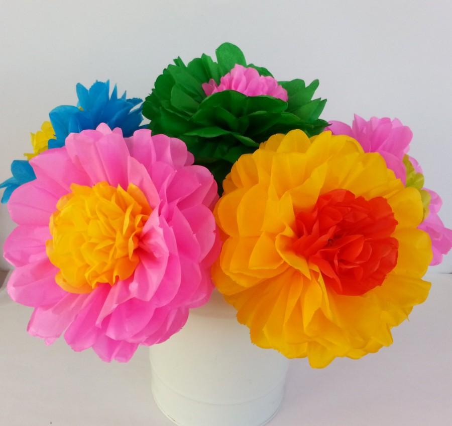 Hochzeit - Tissue Paper Fiesta Flowers - Set of 10 flowers  Decor//Birthdays//Fiesta//Mexico//Parties//Cinco de Mayo