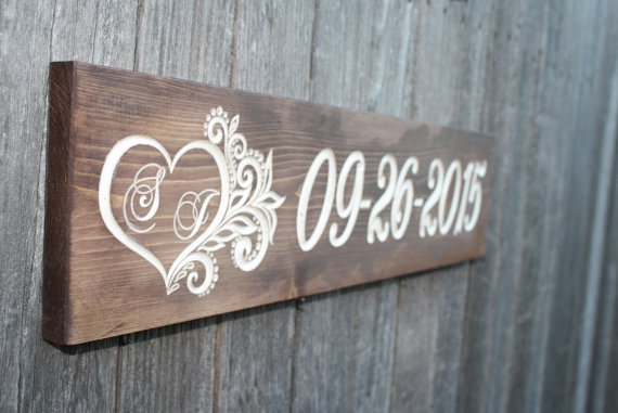Mariage - Wedding Sign - Date Sign - Rustic Save The Date Sign - Engagement Photo Prop - Personalized Sign