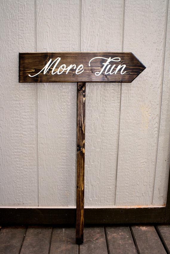 Mariage - Wedding Sign - Cocktails Sign - Reception Sign - Photo booth Sign - Backyard Wedding Sign - Rustic and Stained - 3ft Stake - 23" X 5.5"
