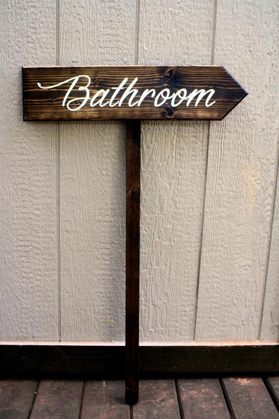 Wedding - Wedding Sign - Cocktails Sign - Reception Sign - Photo booth Sign - Backyard Wedding Sign - Rustic and Stained - 3ft Stake - 23" X 5.5"