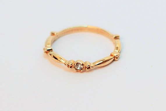 Mariage - Vintage Style Gold Wedding & Engagement Ring