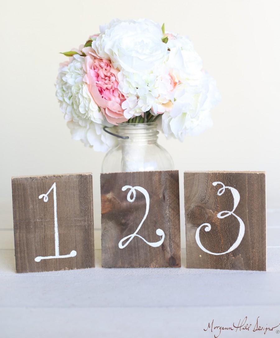 زفاف - Wedding Table Numbers Rustic Chic Wood Barn Wedding (Item Number 140346)