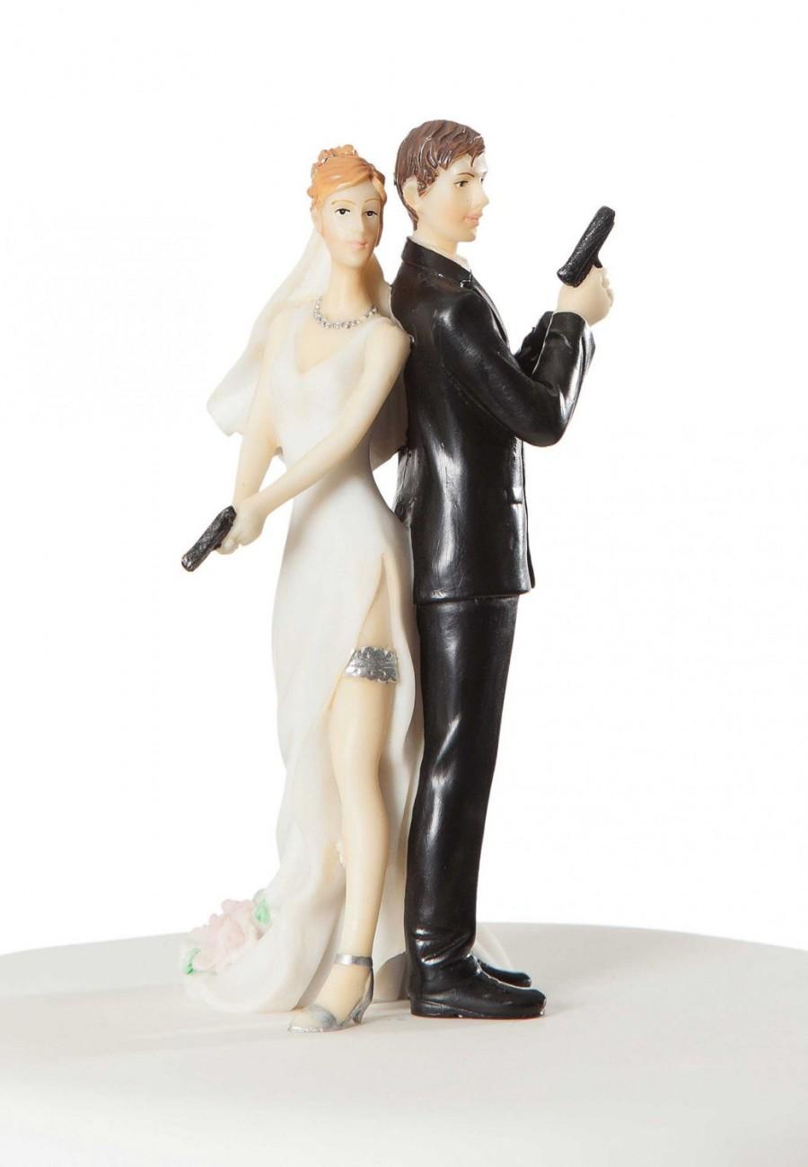 Wedding - Super Sexy Spy  Cake Topper Figurine - Custom Painted Hair Color Available - 706507